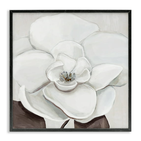 Stupell Industries Elegant Magnolia Bloom Black Framed Giclee Art design by Hannah Dawson, 17 x 17