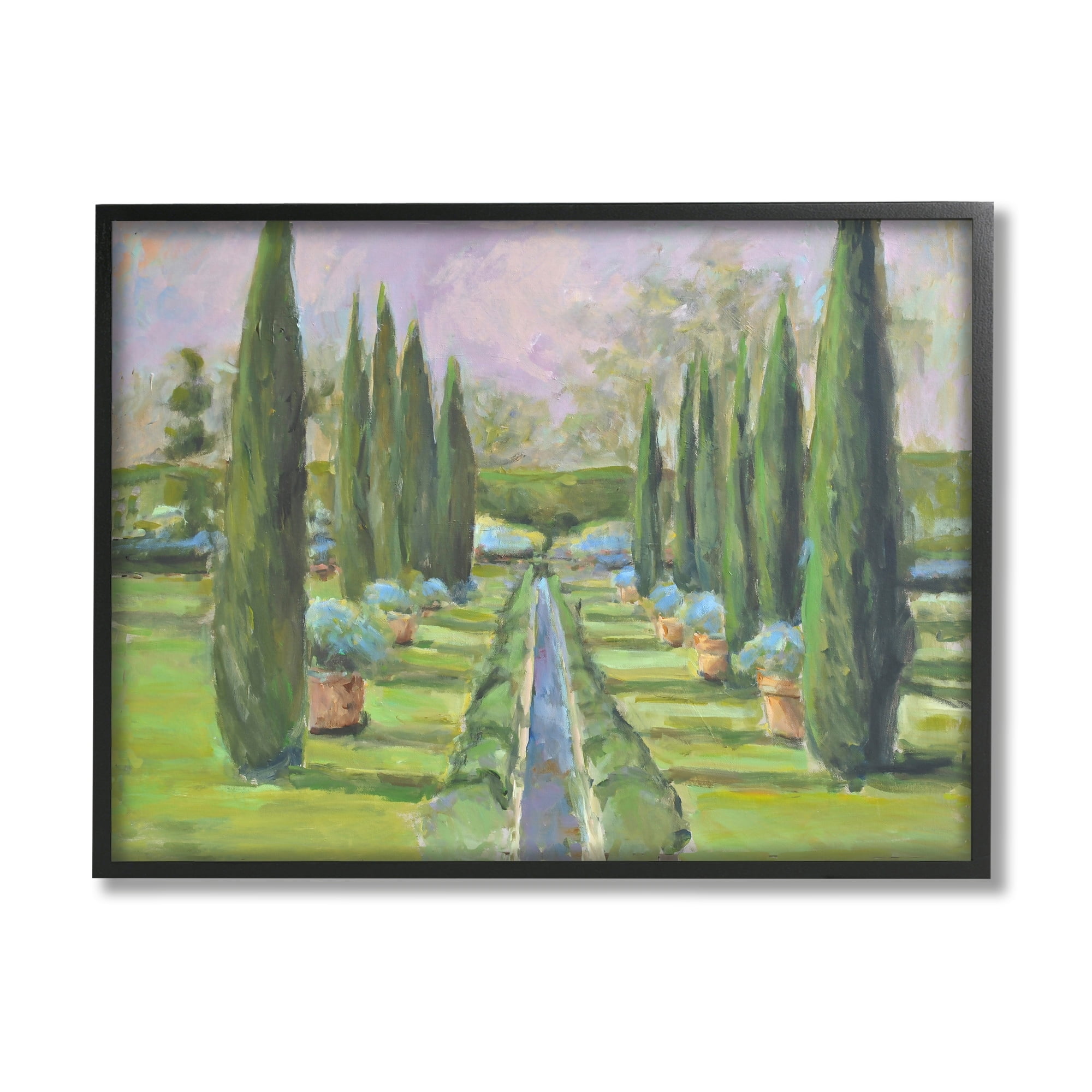 Stupell Industries Elegant Manicured Gardens Landscaped Topiary Greenery Painting Black Framed Art Print Wall Art, Design by Allayn Stevens