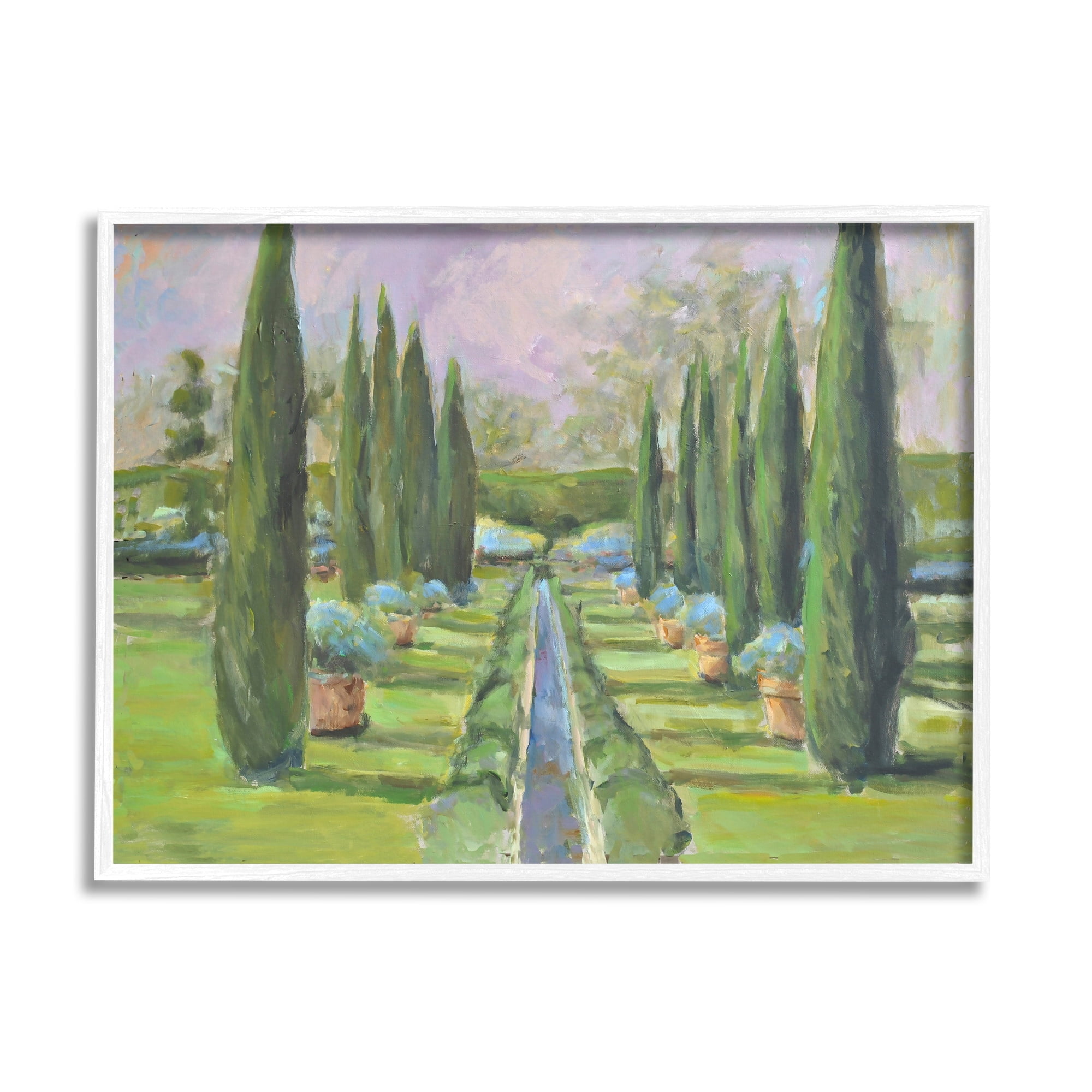 Stupell Industries Elegant Manicured Gardens Landscaped Topiary Greenery Painting White Framed Art Print Wall Art, Design by Allayn Stevens