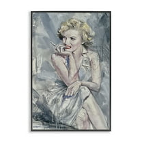 Stupell Industries Elegant Marilyn Abstraction People Painting Black Framed Art Print Wall Art, 12 x 18