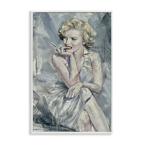 Stupell Industries Elegant Marilyn Abstraction People Painting White Framed Art Print Wall Art, 12 x 18