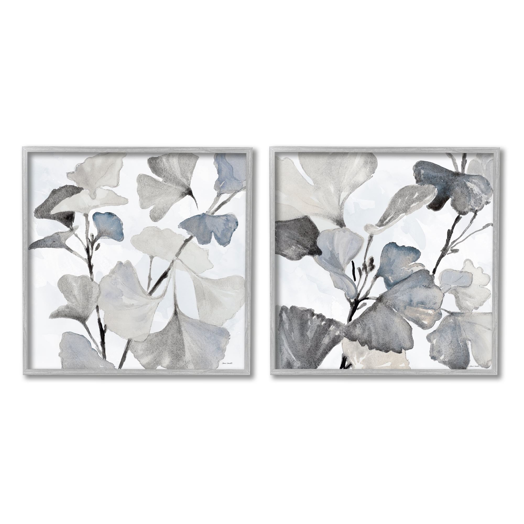 Stupell Industries Elegant Monochromatic Plant Leaves Botanical Illustration , 12 x 12, Design by Lanie Loreth