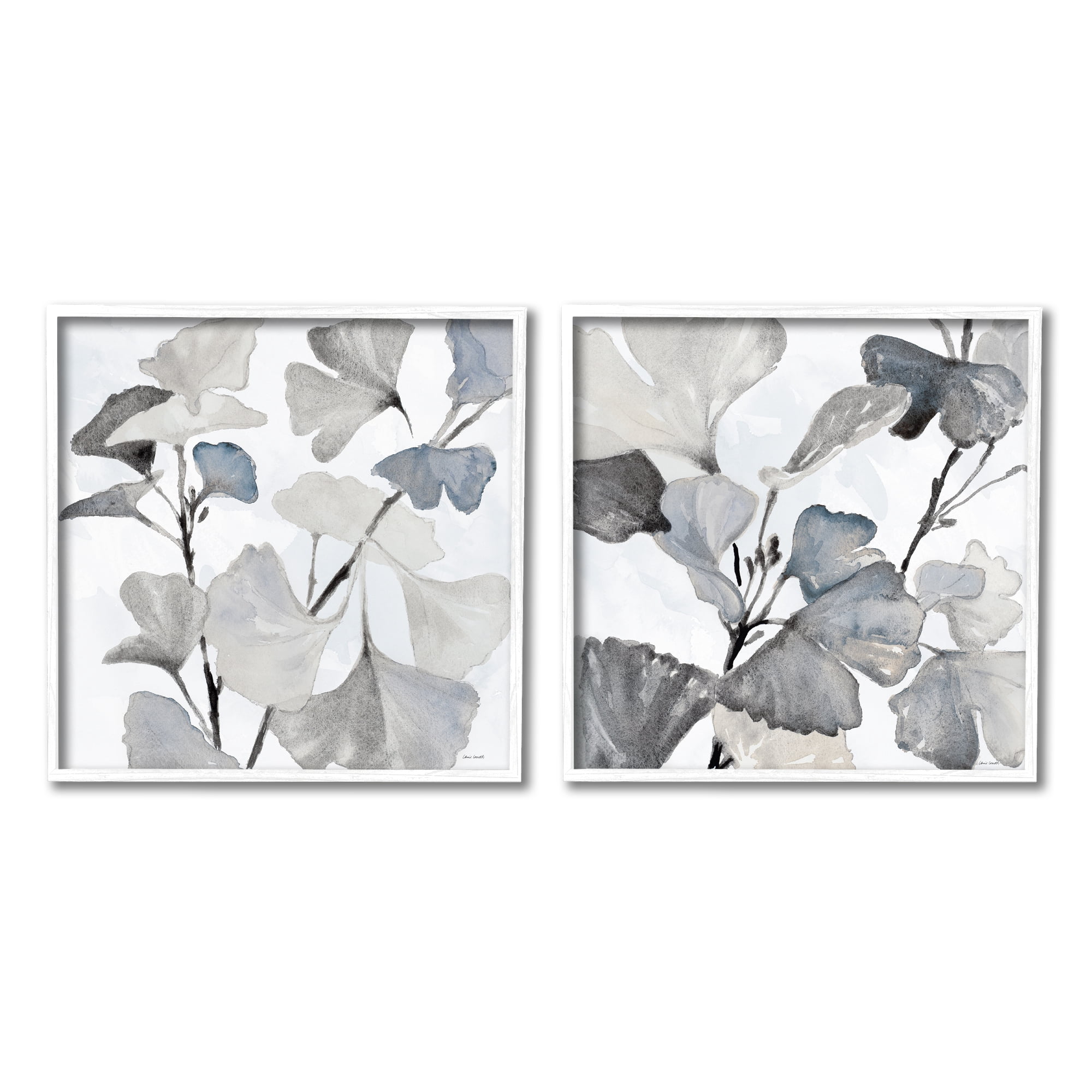 Stupell Industries Elegant Monochromatic Plant Leaves Botanical Illustration , 12 x 12, Design by Lanie Loreth