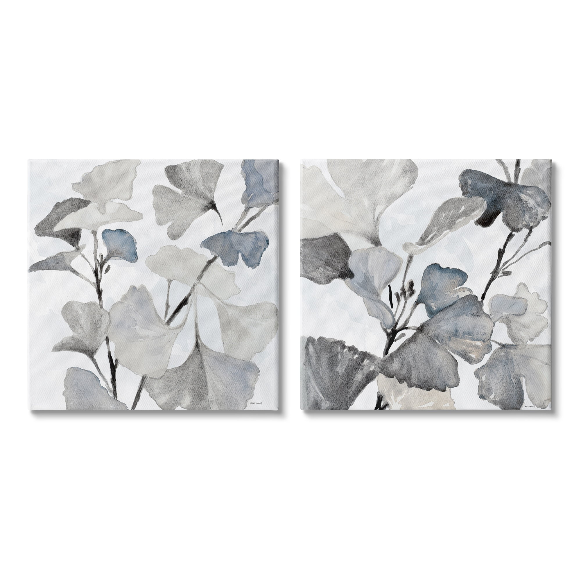 Stupell Industries Elegant Monochromatic Plant Leaves Botanical Illustration , 17 x 17, Design by Lanie Loreth