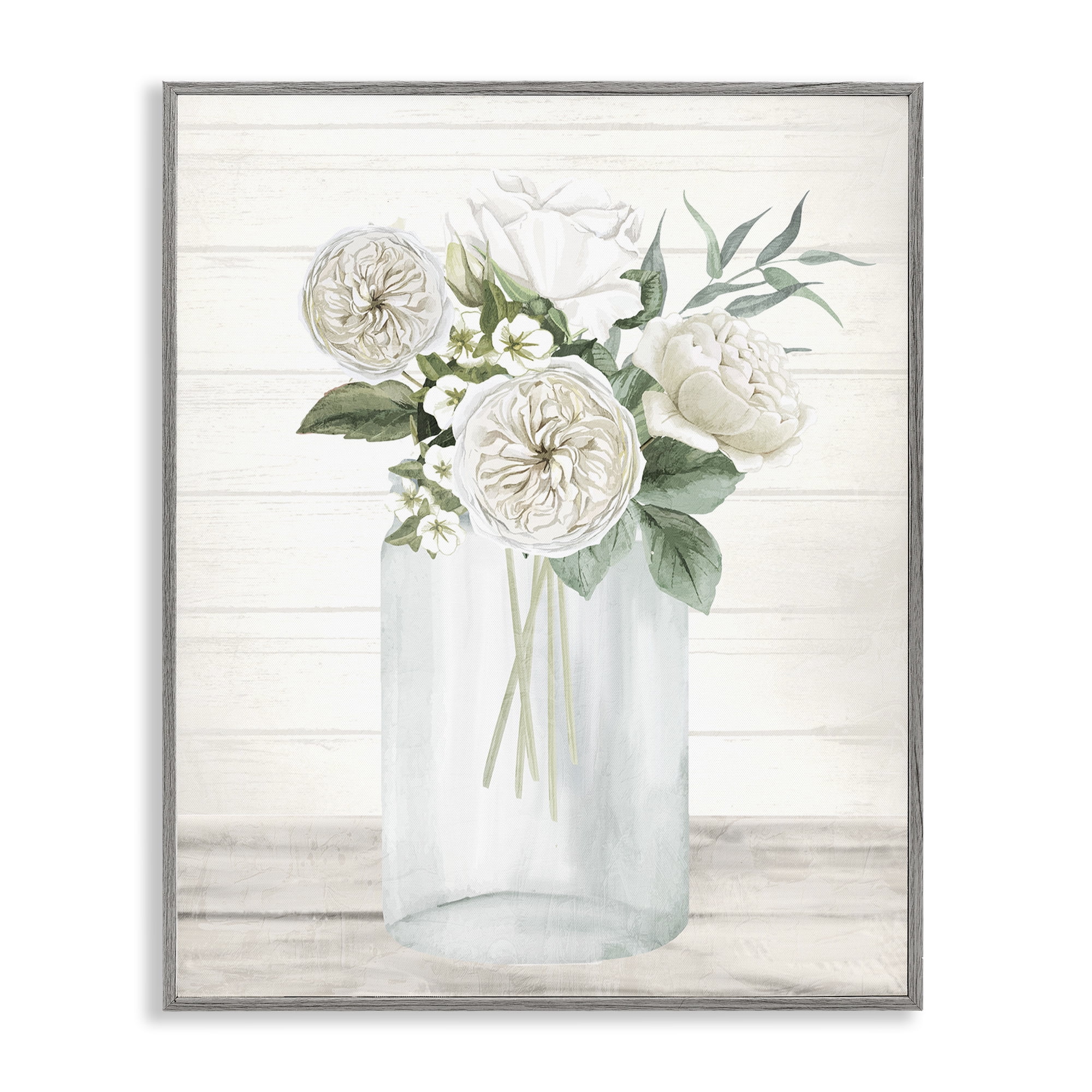 Stupell Industries Elegant Patience Bouquet Gray Framed Giclee Art, design by Kim Allen