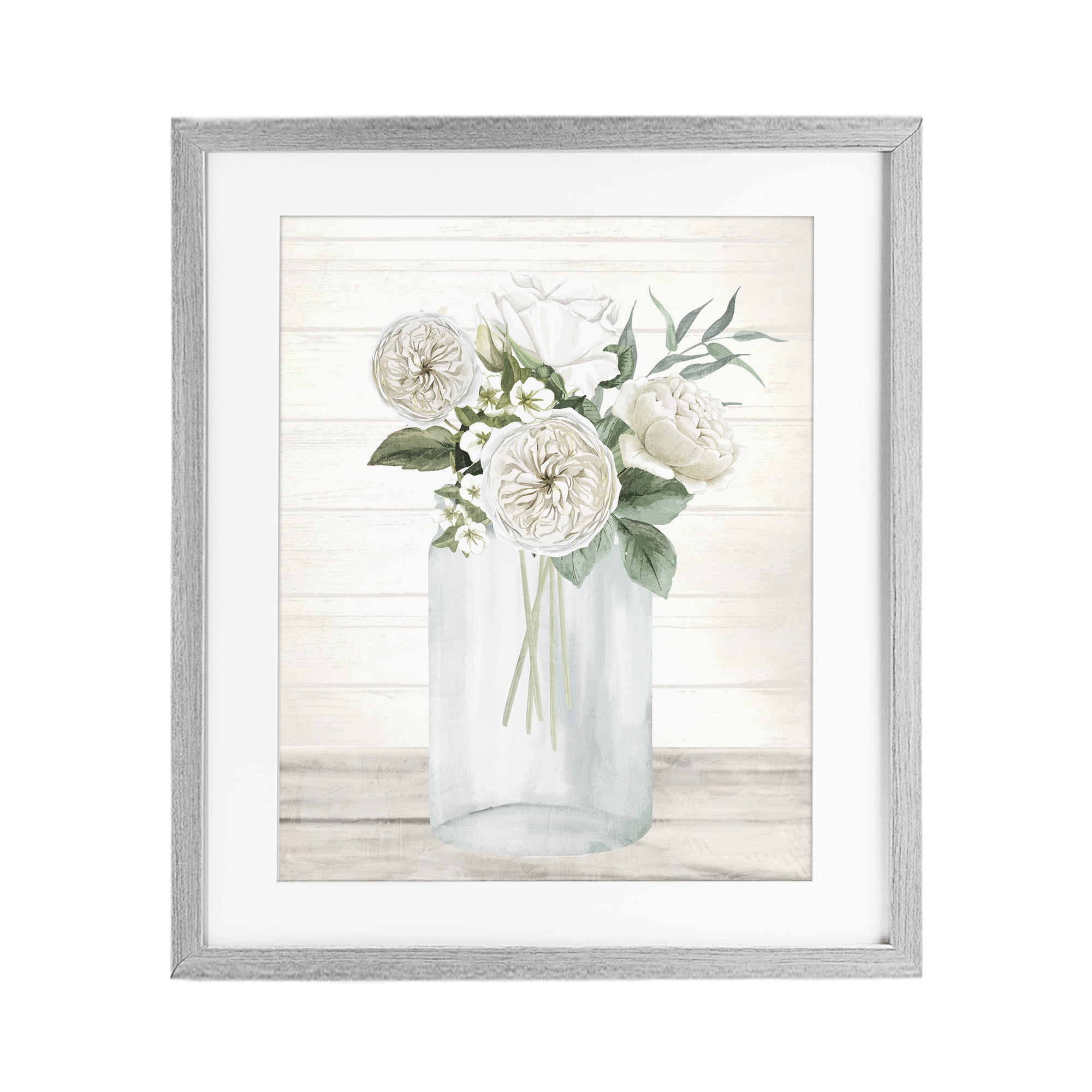 Stupell Industries Elegant Patience Bouquet Gray Framed Print Under Glass, design by Kim Allen