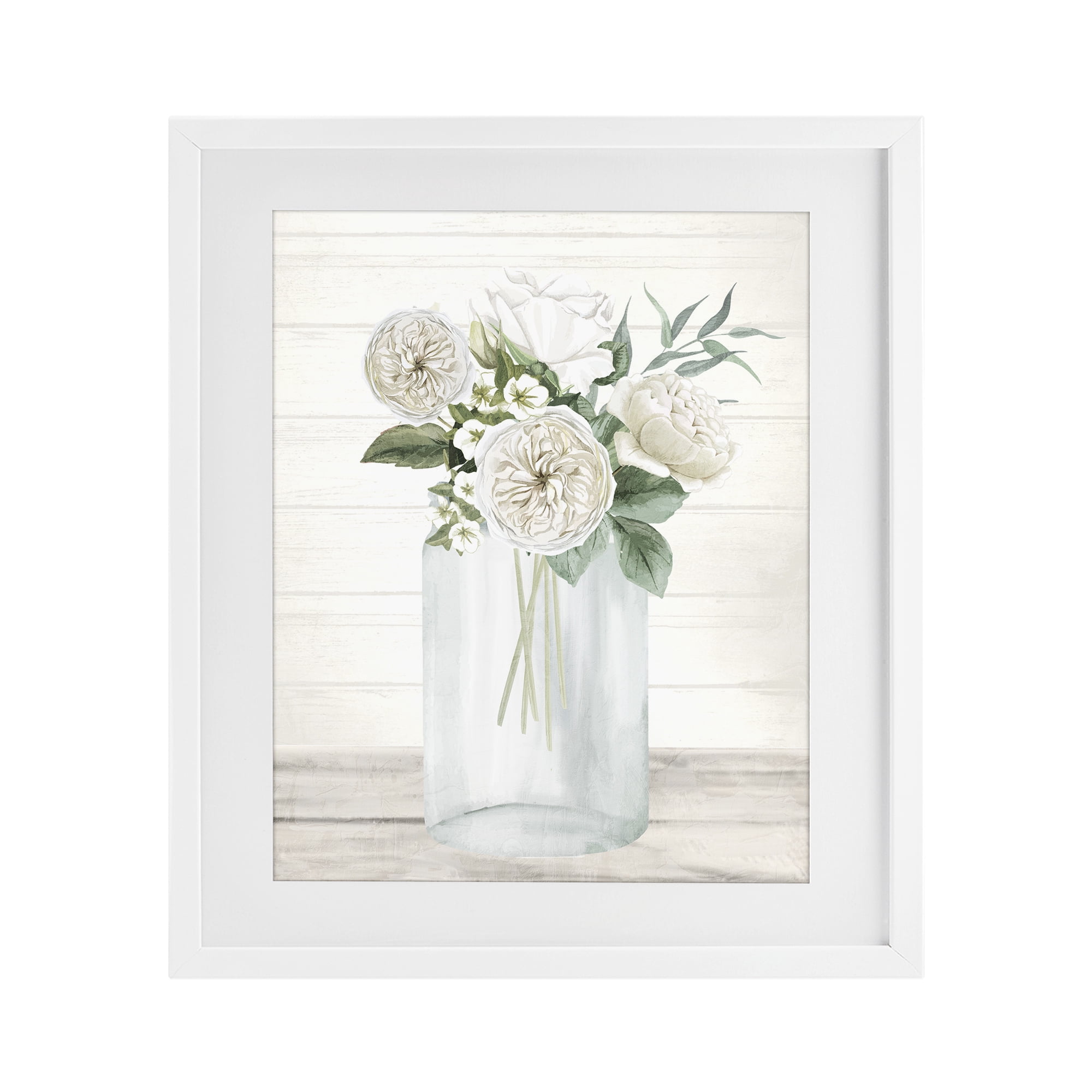 Stupell Industries Elegant Patience Bouquet White Framed Print Under Glass, design by Kim Allen