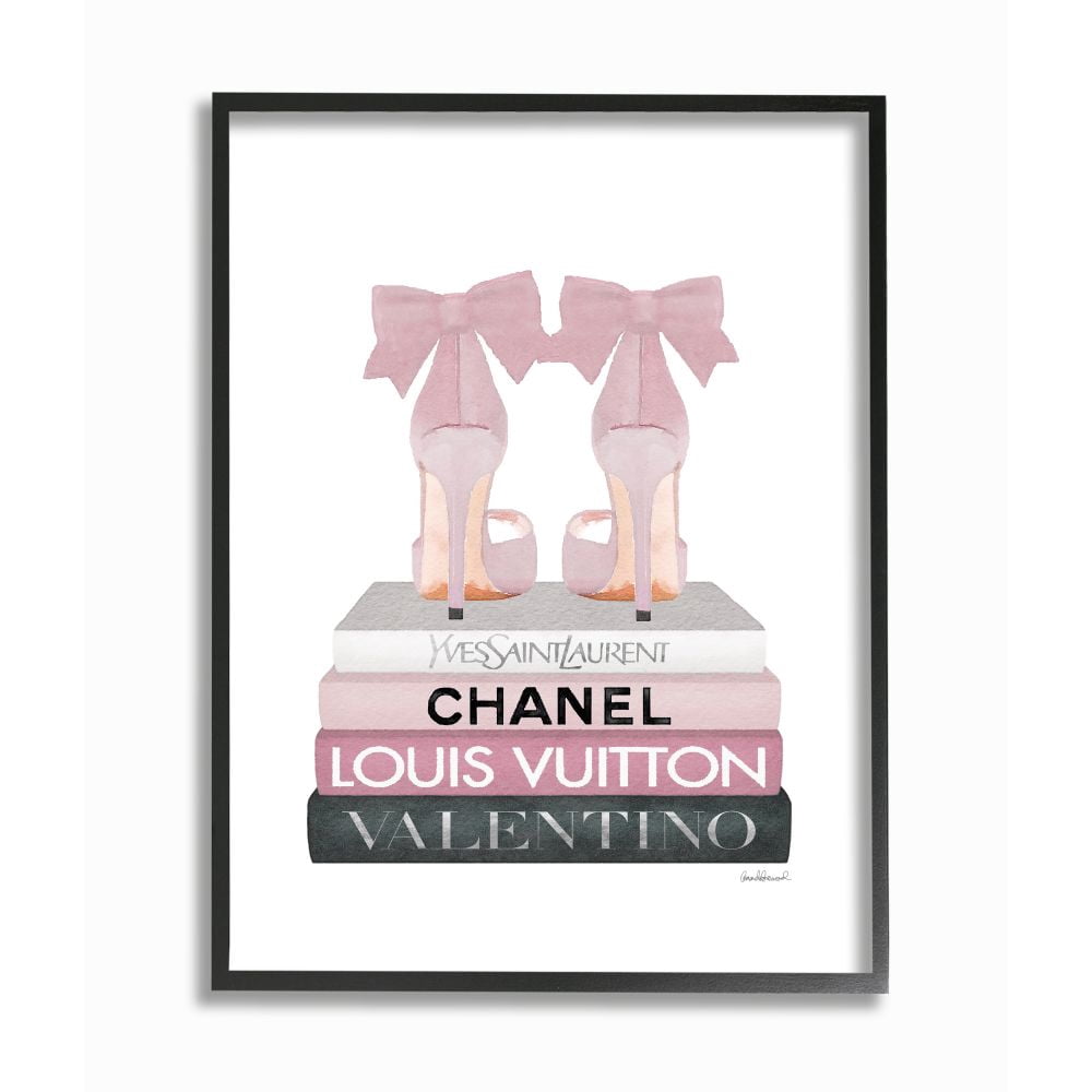 Stupell Industries Elegant Pink Bow Heels on Fashion Brand Books Designed by Amanda Greenwood