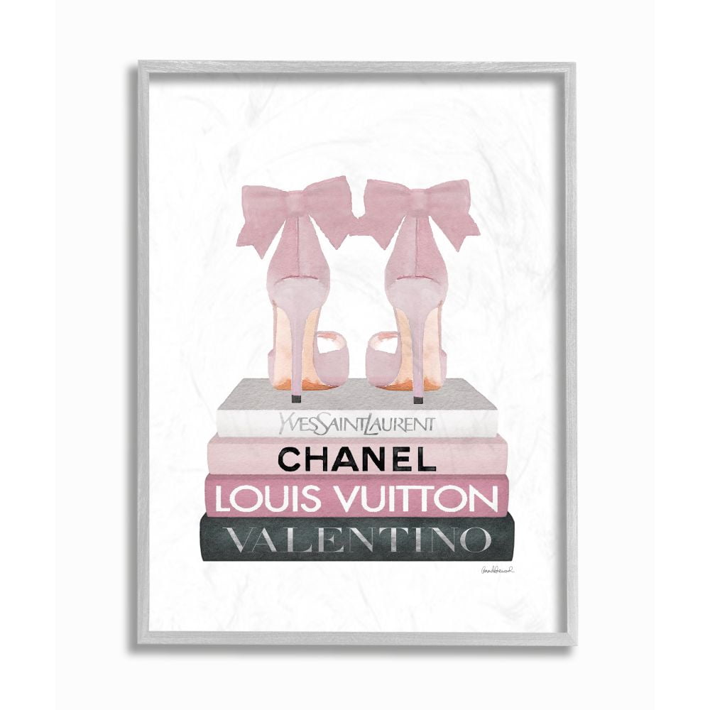 Stupell Industries Elegant Pink Bow Heels on Fashion Brand Books Designed by Amanda Greenwood
