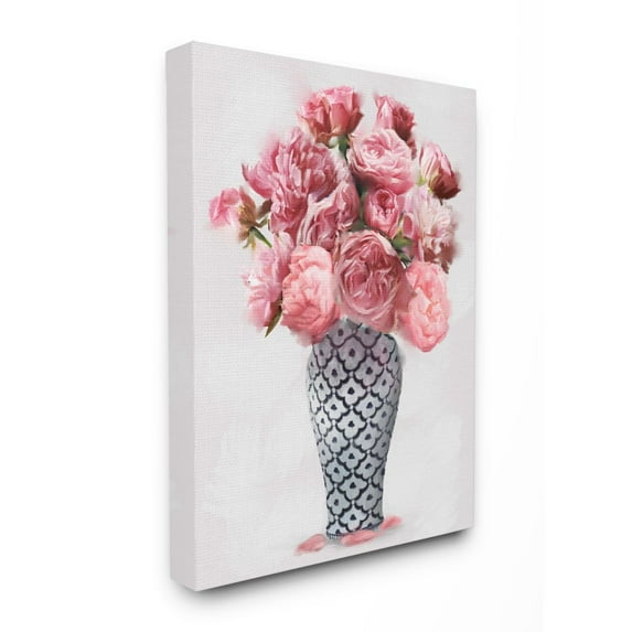 Stupell Industries Elegant Pink Peony Floral Bouquet in Vase Canvas Wall Art Design by Ziwei Li, 16" x 20"