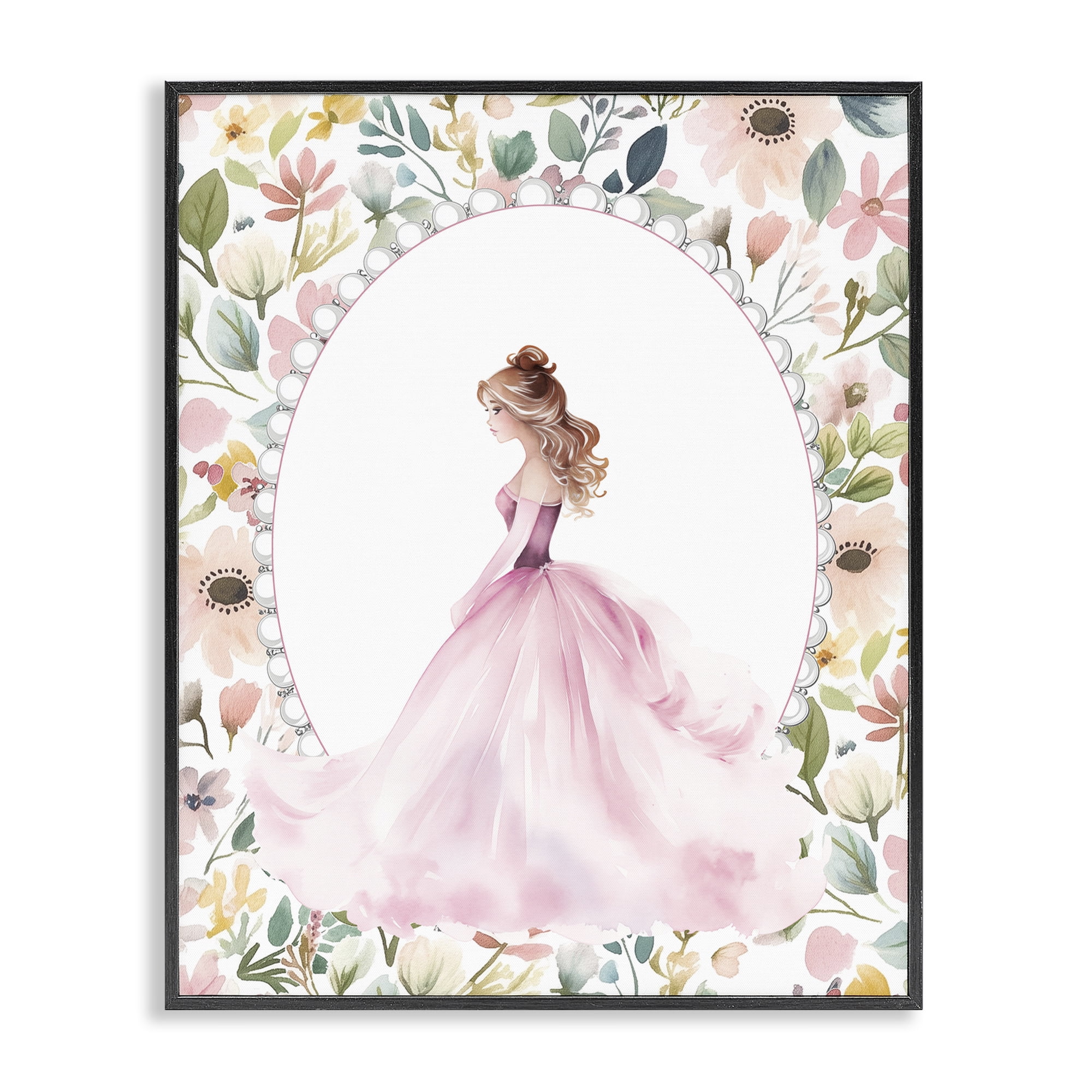 Stupell Industries Elegant Princess Love Black Framed Giclee Art, design by Christine Simpson Art