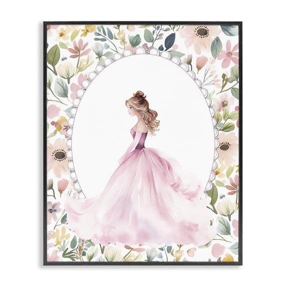 Stupell Industries Cottage Elegant Princess Love Black Framed Giclee Art, 11 x 14, by Christine Simpson Art