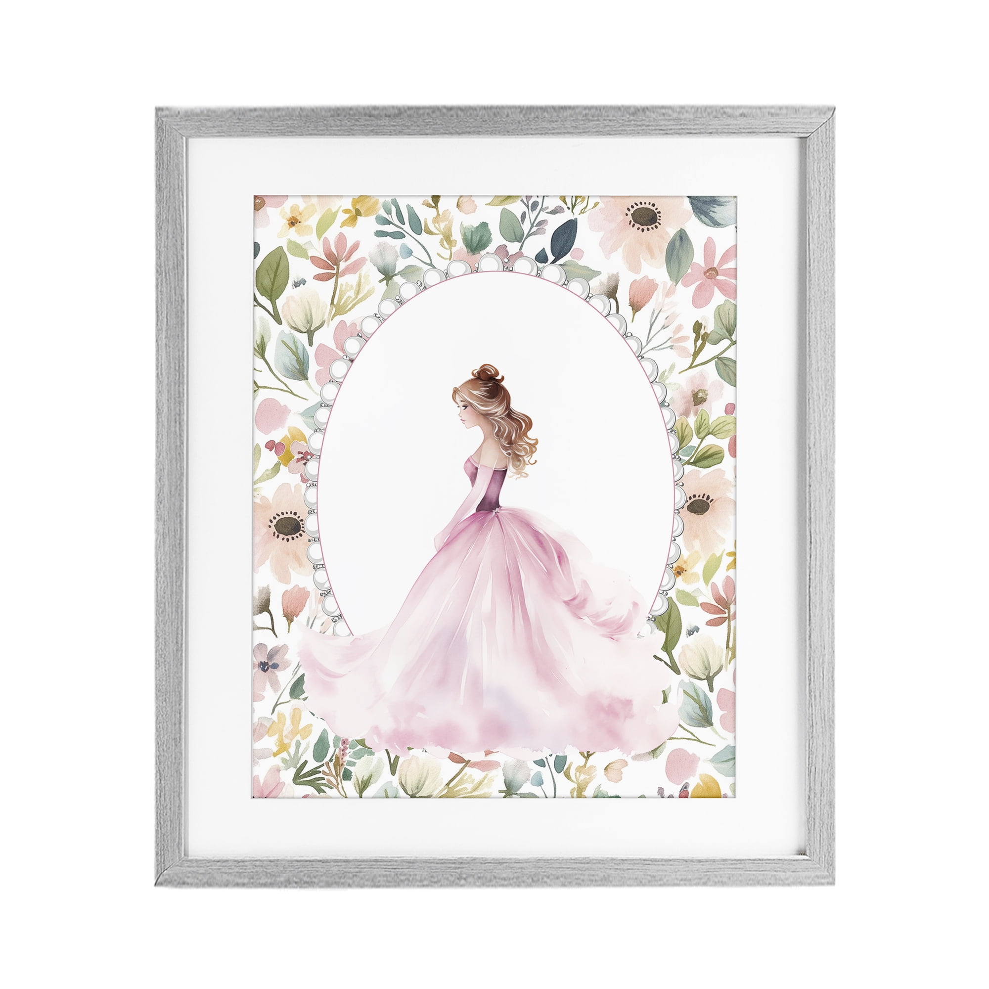 Stupell Industries Elegant Princess Love Gray Framed Print Under Glass, design by Christine Simpson Art