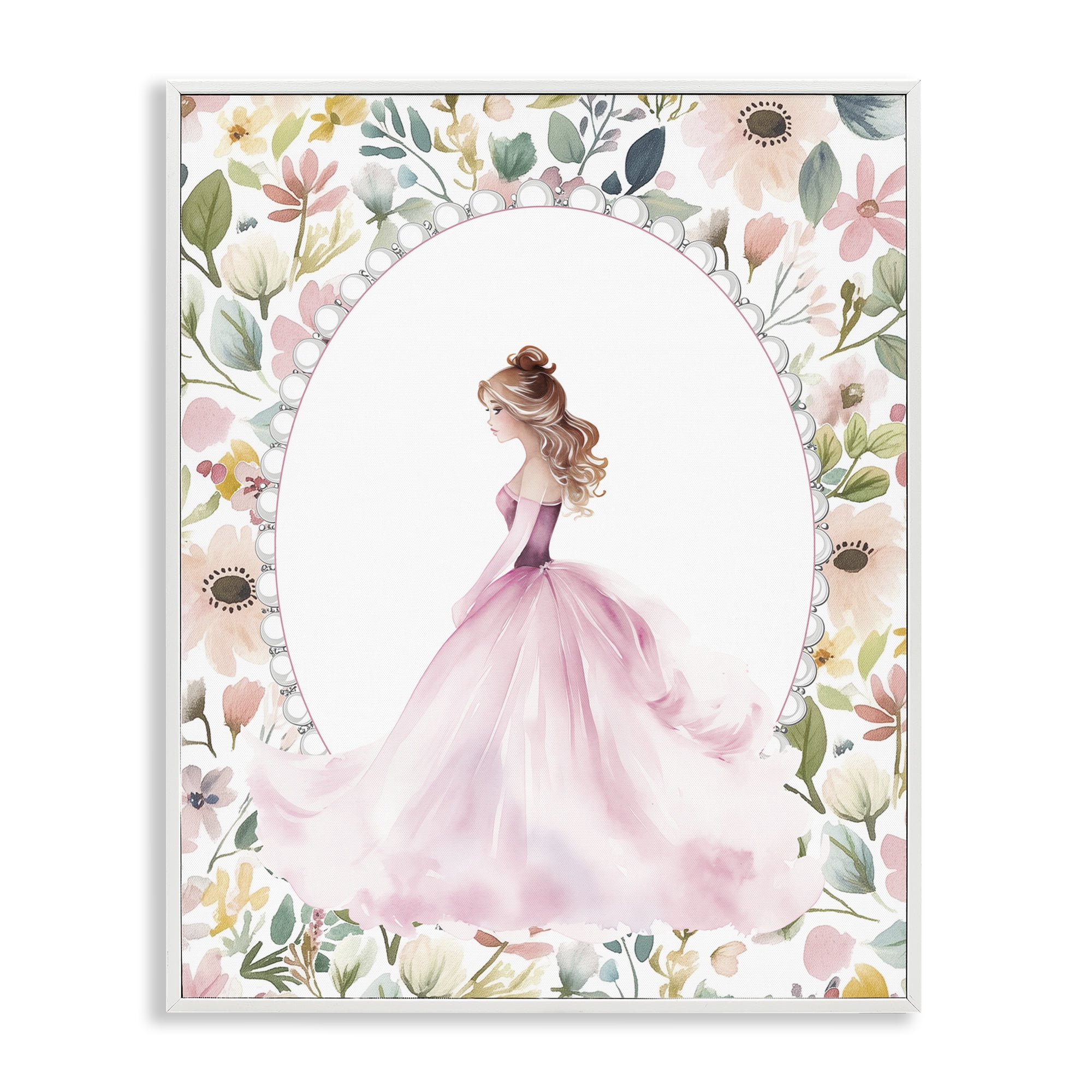 Stupell Industries Elegant Princess Love White Framed Giclee Art, design by Christine Simpson Art