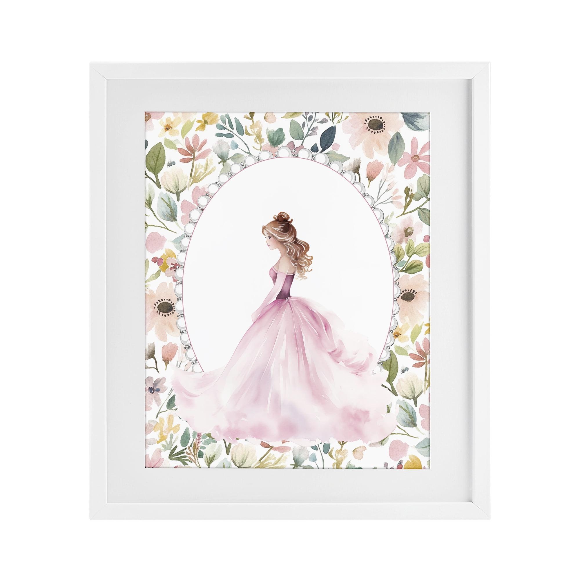 Stupell Industries Elegant Princess Love White Framed Print Under Glass, design by Christine Simpson Art