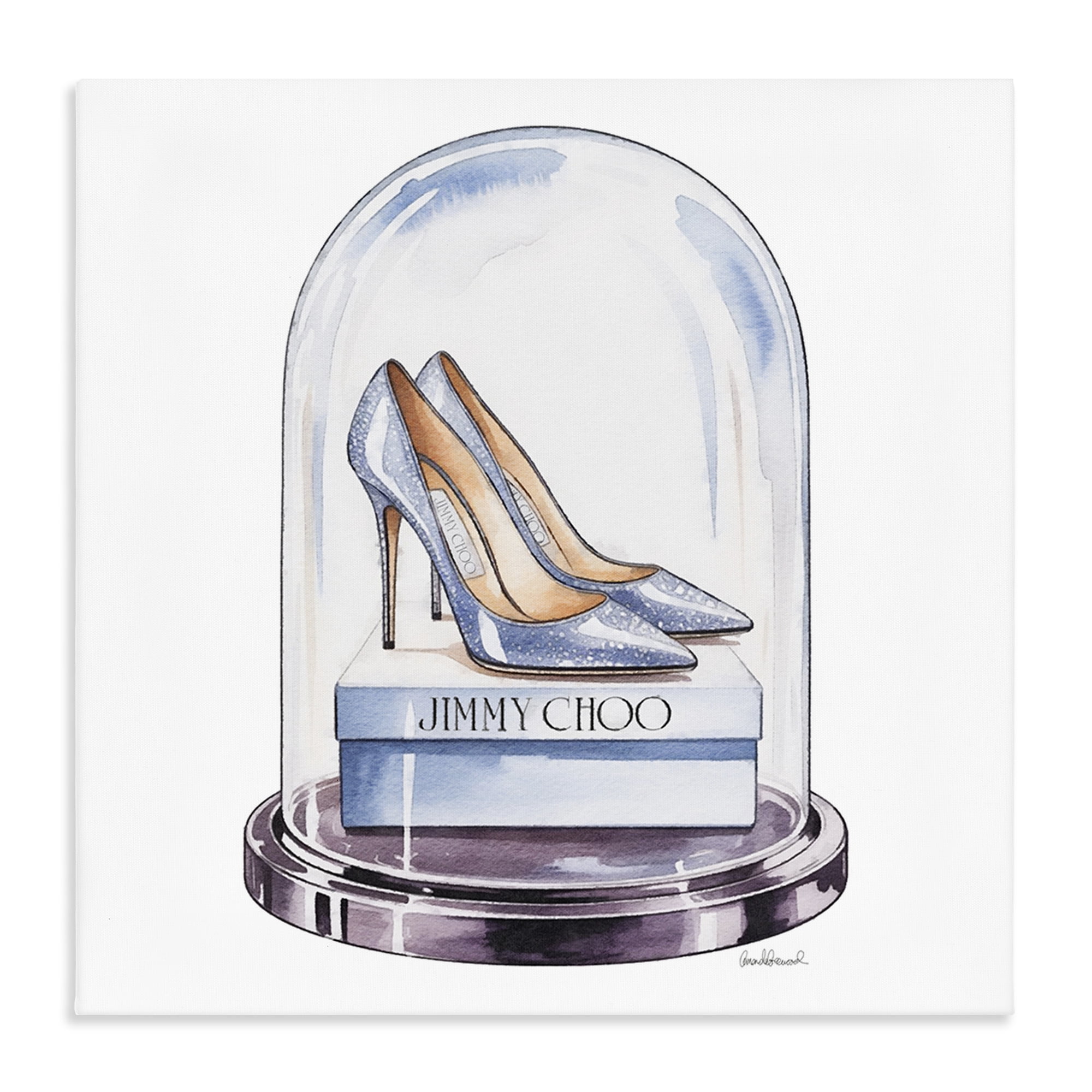 Stupell Industries Elegant Shoes in Bell Jar Canvas Wall Art, design by Amanda Greenwood