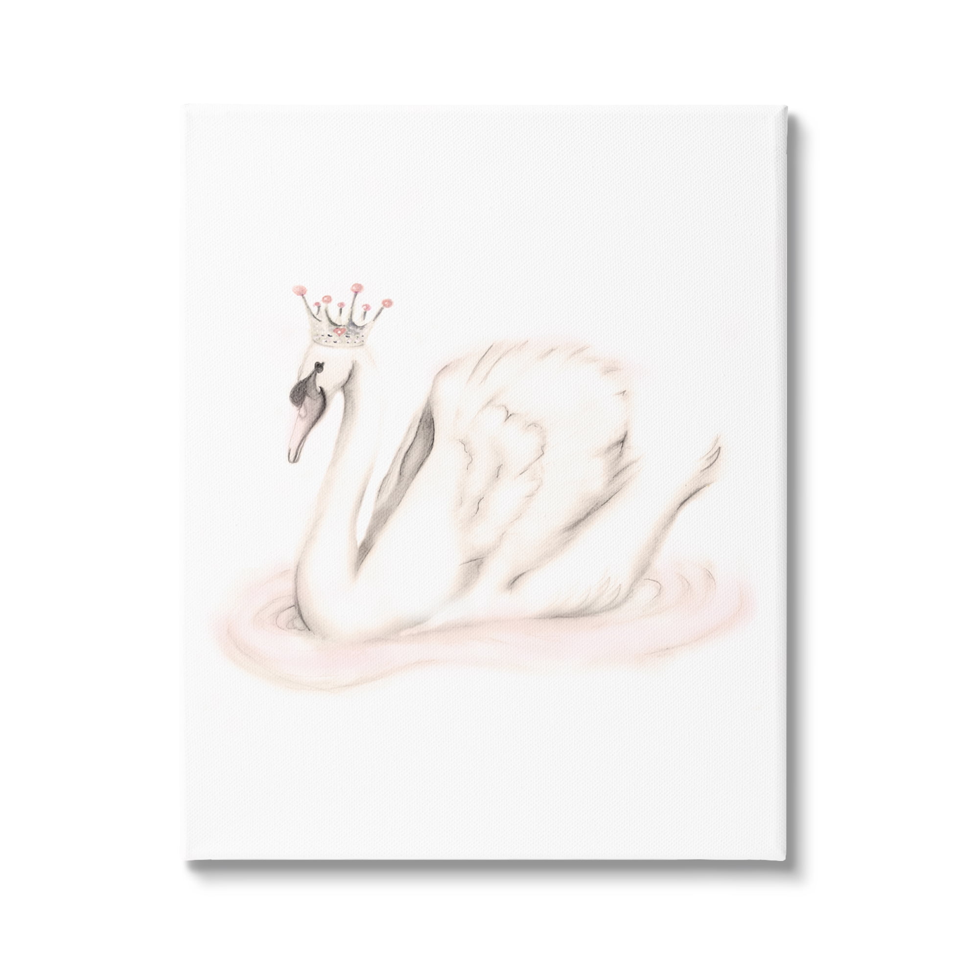 Stupell Industries Elegant Swan Princess Wearing Crown Tiara Pink Jewels Graphic Art Gallery Wrapped Canvas Print Wall Art, Design by Studio Q