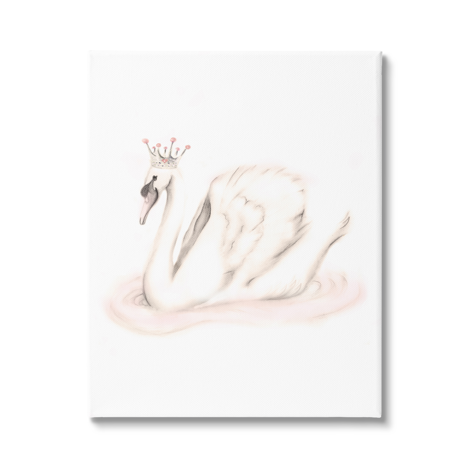 Stupell Industries Elegant Swan Princess Wearing Crown Tiara Pink Jewels Graphic Art Gallery Wrapped Canvas Print Wall Art, Design by Studio Q