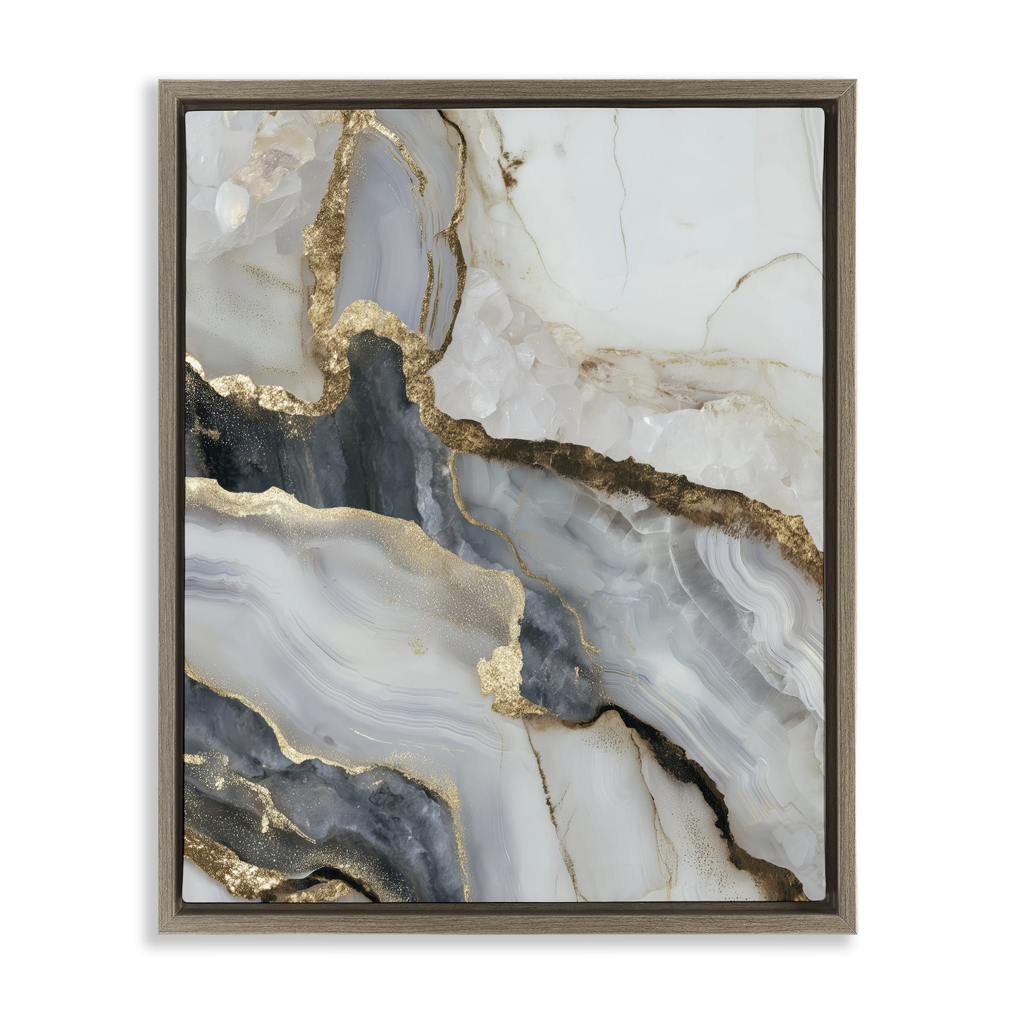 Stupell Industries Elegant Touch of Gold Brown Framed Floater Canvas Wall Art, design by Svetlana Aleynikova