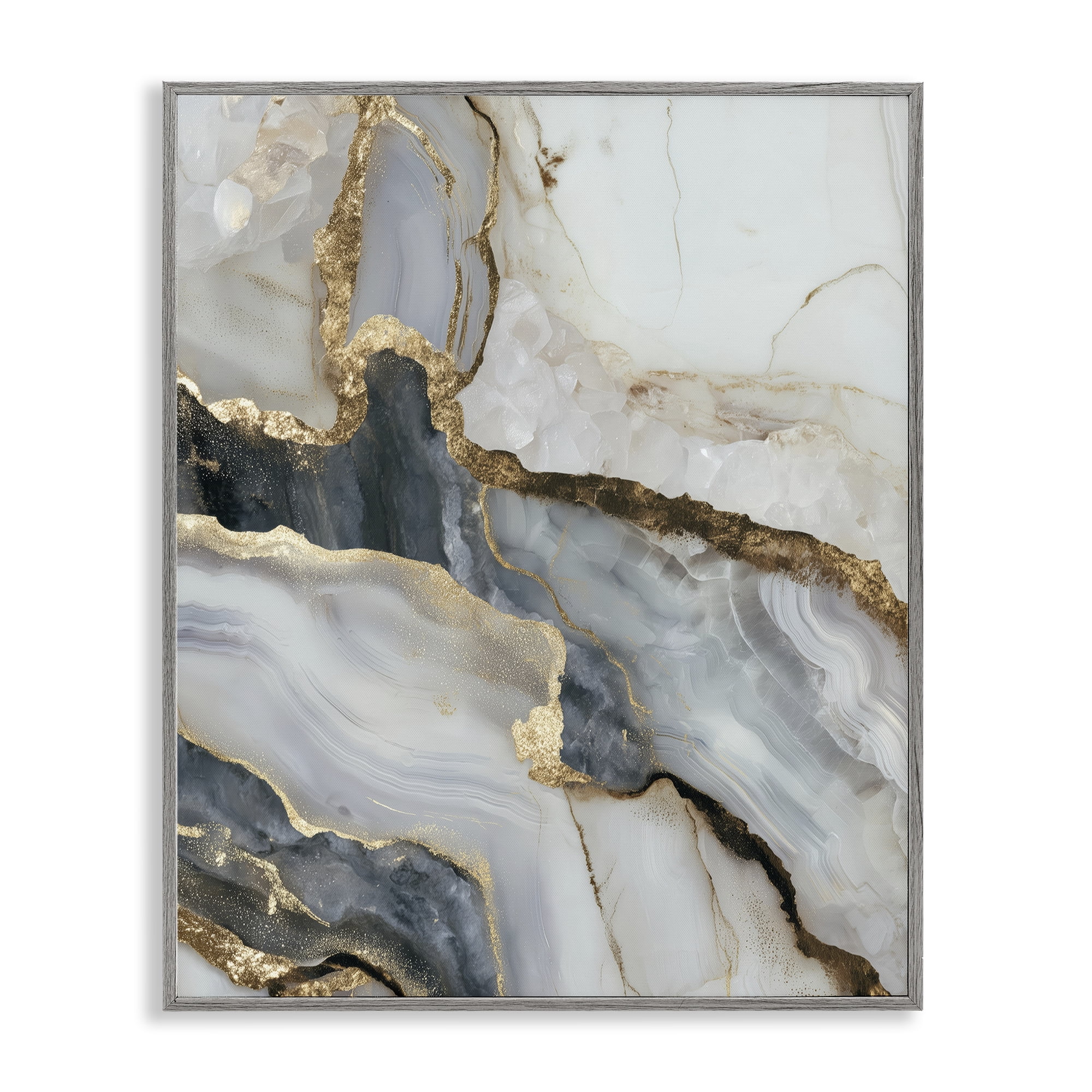 Stupell Industries Elegant Touch of Gold Gray Framed Giclee Art, design by Svetlana Aleynikova