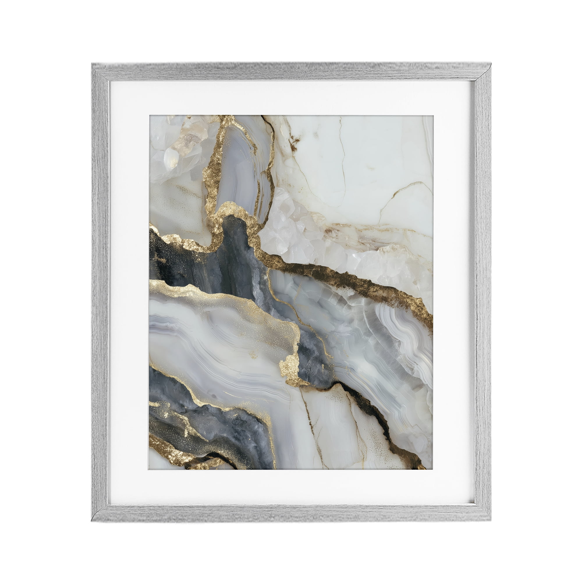 Stupell Industries Elegant Touch of Gold Gray Framed Print Under Glass, design by Svetlana Aleynikova