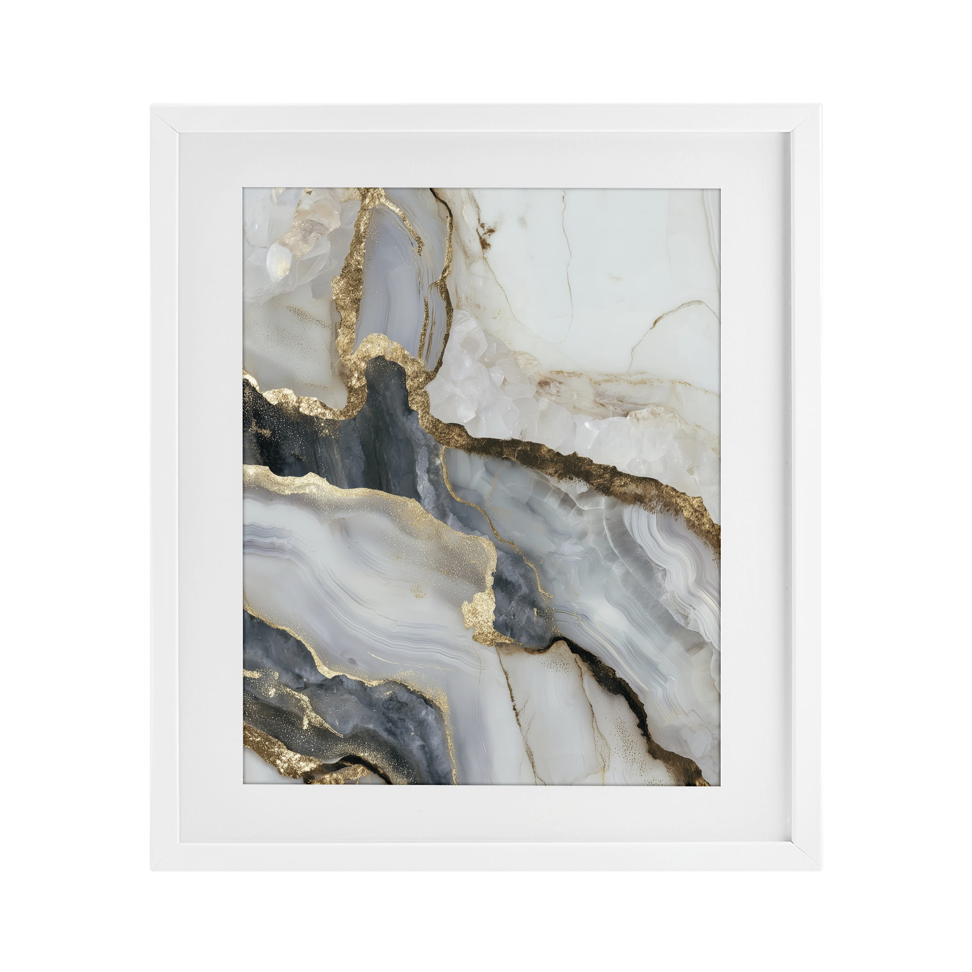 Stupell Industries Elegant Touch of Gold White Framed Print Under Glass, design by Svetlana Aleynikova