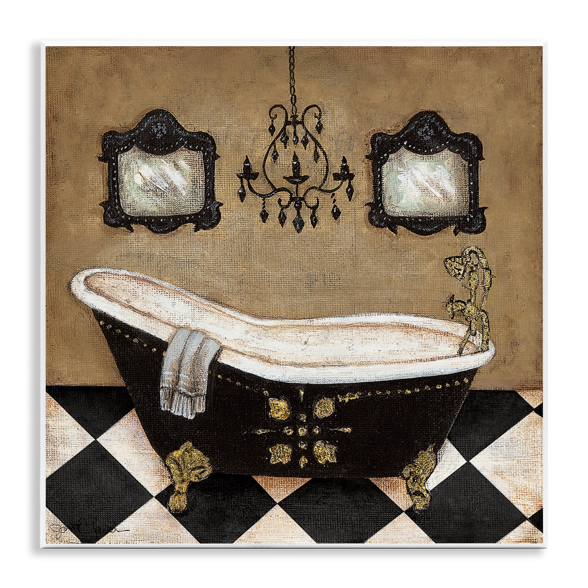 Stupell Industries Elegant Vintage Bathtub Wall Plaque Art, design by Janet Tava
