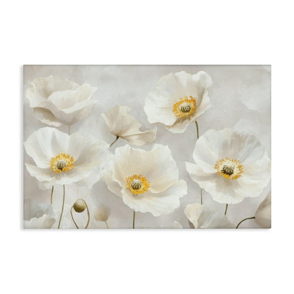 Stupell Industries Elegant White Floral Canvas Wall Art design by Petal Prints Design, 20 x 30
