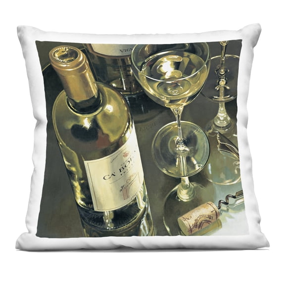 Stupell Industries Elegant White Wine Still Life Decorative Printed Throw Pillow, design by Stefano Ferreri