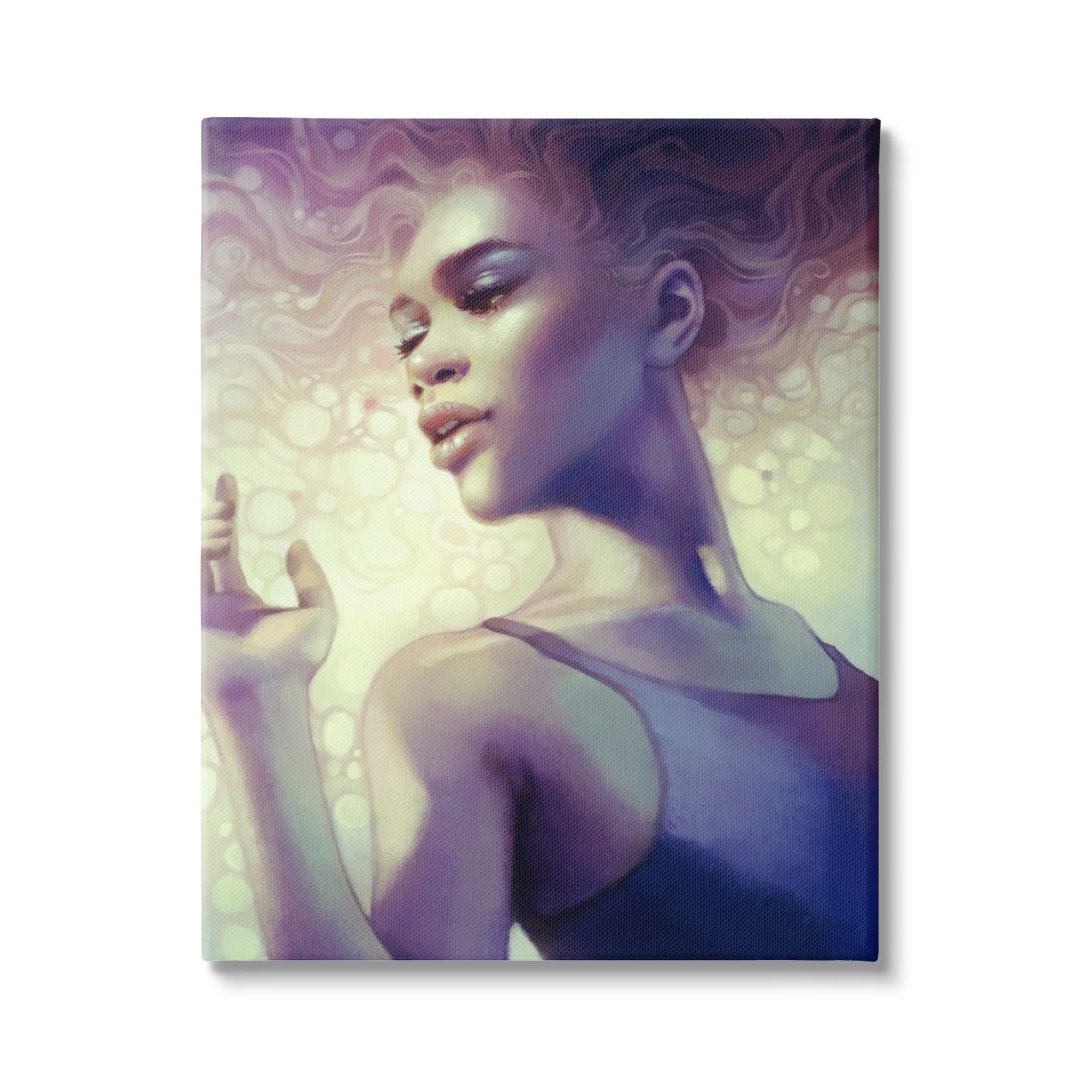 Stupell Elegant Woman Curly Hair Flowing Purple Portrait Canvas Wall Art, 24 x 30, Design by Anna Dittman