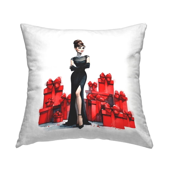 Stupell Industries Elegant Woman & Gifts Decorative Printed Throw Pillow, 18 x 18