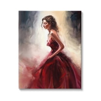 Stupell Industries Elegant Woman Red Dress Beauty & Fashion Painting Gallery Wrapped Canvas Print Wall Art