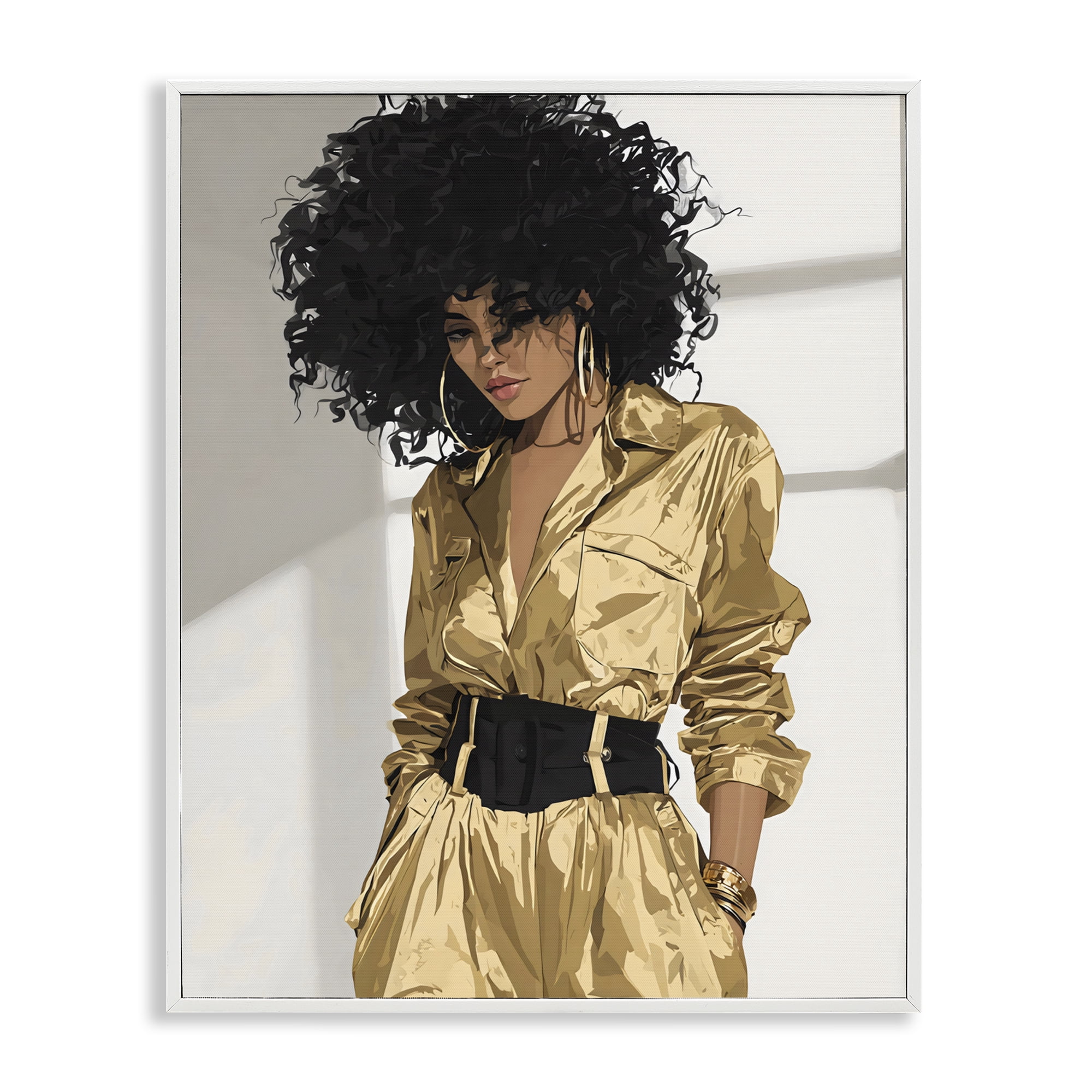 Stupell Industries Elegant Woman in Chic Jumpsuit White Framed Giclee Art, design by Franklyn Gregory
