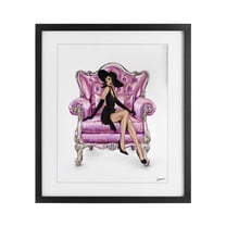 Stupell Industries Elegant Woman on Chair Black Framed Print Under Glass design by Ziwei Li, 16 x 13
