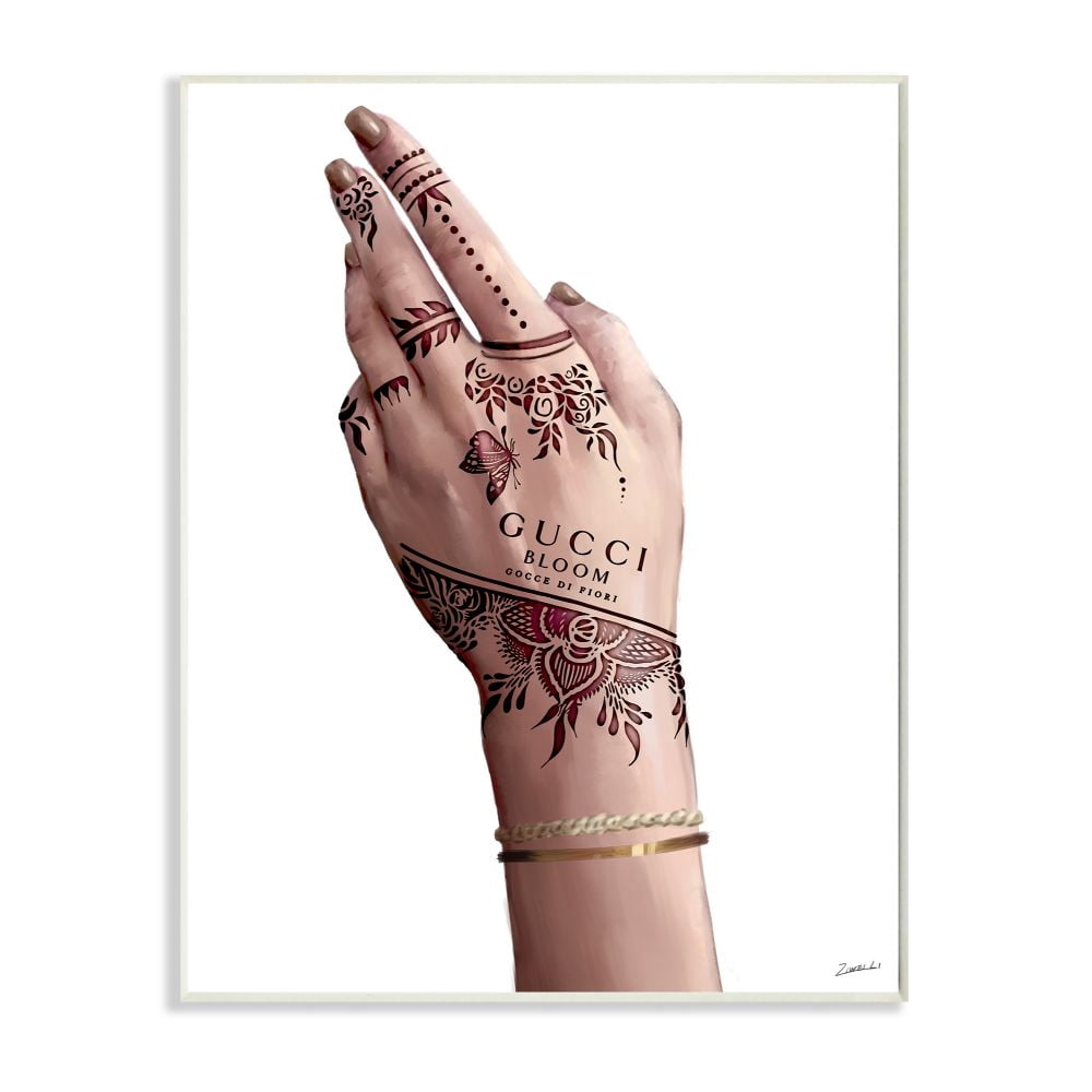 Stupell Industries Elegant Woman's Hand Pose with Fashion Tattoo Designed by Ziwei Li