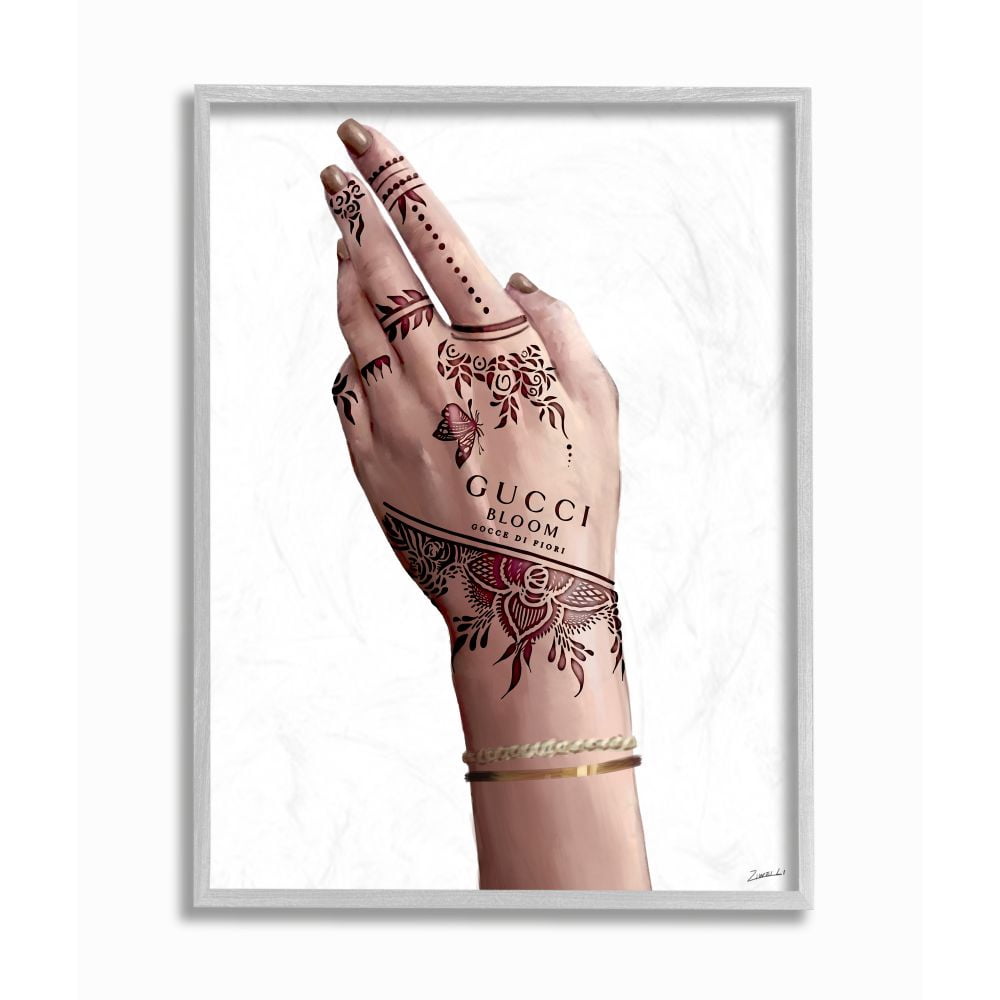 Stupell Industries Elegant Woman's Hand Pose with Fashion Tattoo Designed by Ziwei Li