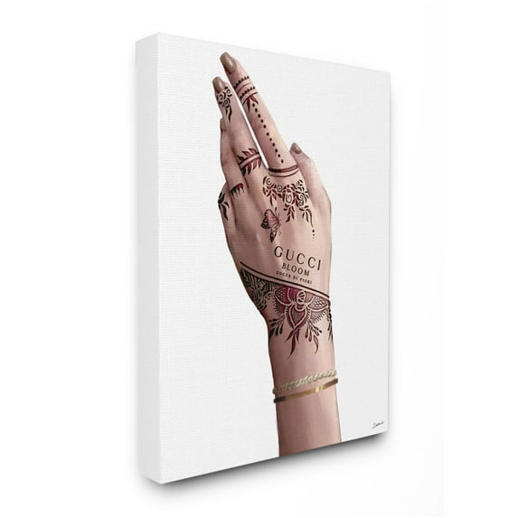 Stupell Industries Elegant Woman's Hand Pose with Fashion Tattoo Designed by Ziwei Li