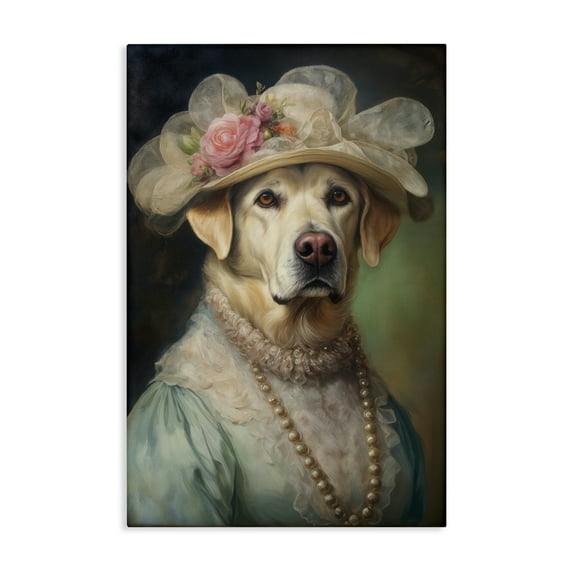 Stupell Industries Elegant Yellow Labrador Canvas Wall Art design by Wumples, 45 x 30