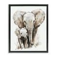 thumbnail image 1 of Stupell Industries Elephant Baby with Mother Black Framed Floater Canvas Wall Art design by Ramona Murdock, 21 x 17, 1 of 9