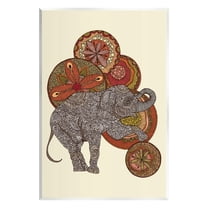 Stupell Industries Elephant & Ball Detailed Mandala Fractals Floral Shapes Graphic Art Unframed Art Print Wall Art, Design by Valentina Harper