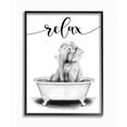 thumbnail image 1 of Stupell Industries Elephant Bathroom Relax Text Animal Tub Sketch Framed Wall Art Design by Rachel Nieman, 1 of 1