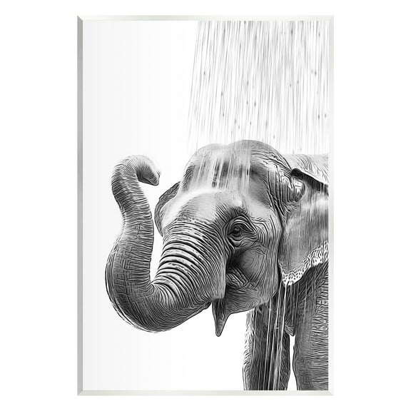 Stupell Industries Elephant Bathroom Splash Animals & Insects Painting Unframed Art Print Wall Art, 10 x 15