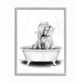 thumbnail image 1 of Stupell Industries Elephant In A Tub Funny Animal Bathroom Drawing Gray Framed Art Print Wall Art, 16x20, by Rachel Neiman, 1 of 8