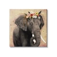 thumbnail image 1 of Stupell Industries Elephant Large Tusks Floral Crown Abstract Shape Pattern, 30 x 30, Design by Victoria Barnes, 1 of 6