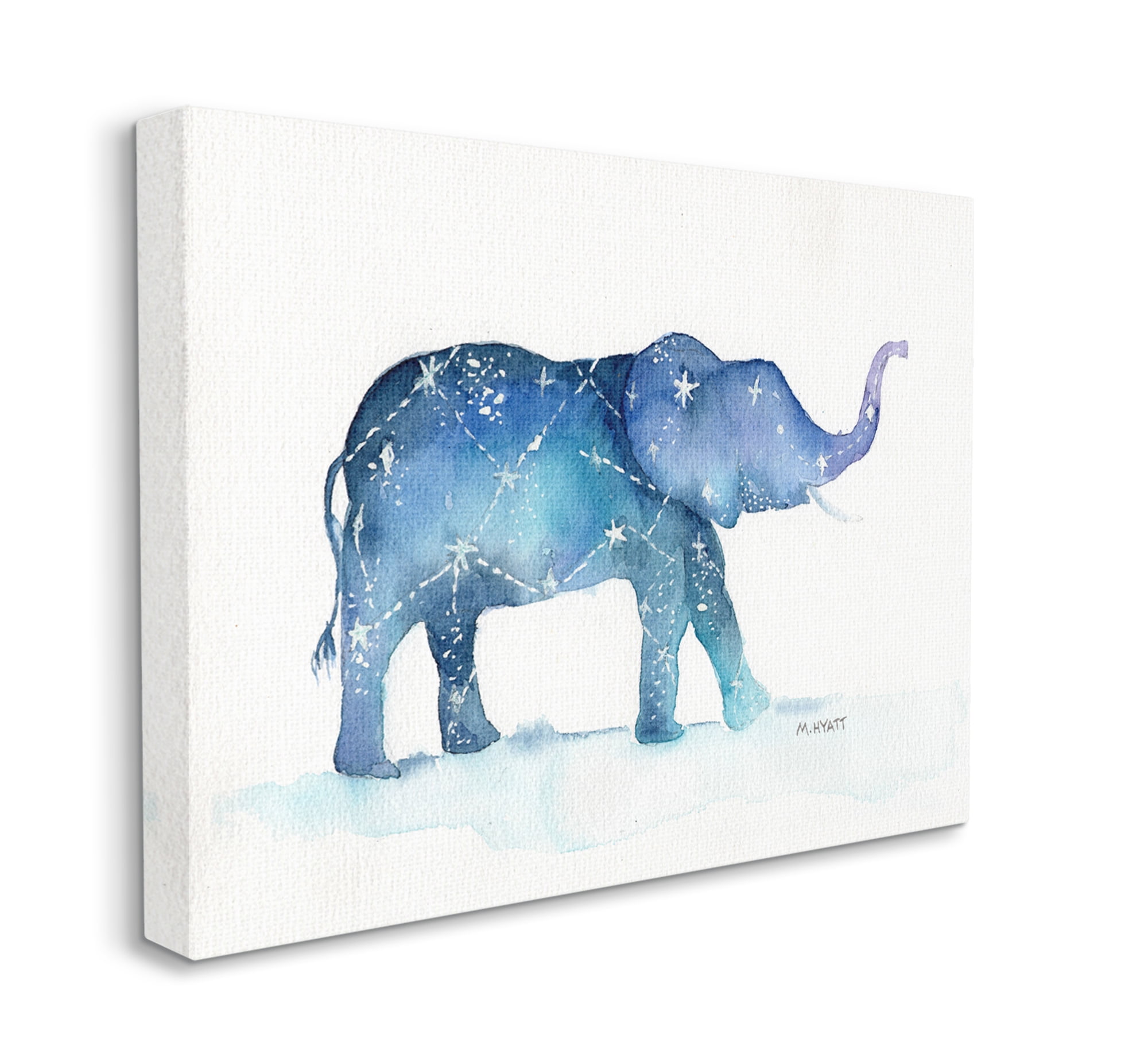 Stupell Industries Elephant March with Abstract Night Sky Constellation Canvas Wall Art, 30 x 40, Design by Melissa Hyatt LLC