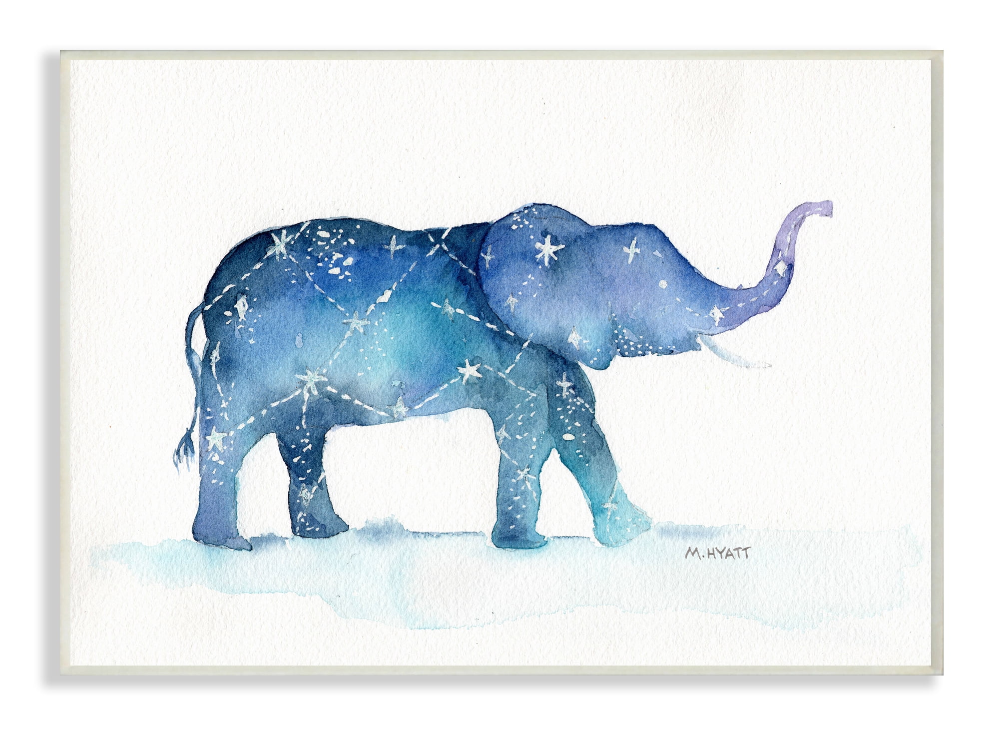 Stupell Industries Elephant March with Abstract Night Sky Constellation Wall Plaque, 13 x 19, Design by Melissa Hyatt LLC