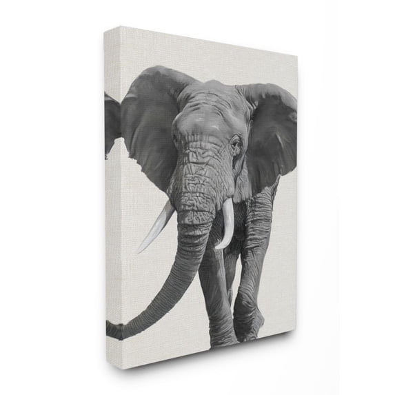 Stupell Industries Elephant Marching Animal Painting Canvas Wall Art by Ziwei Li, 16" x 20"