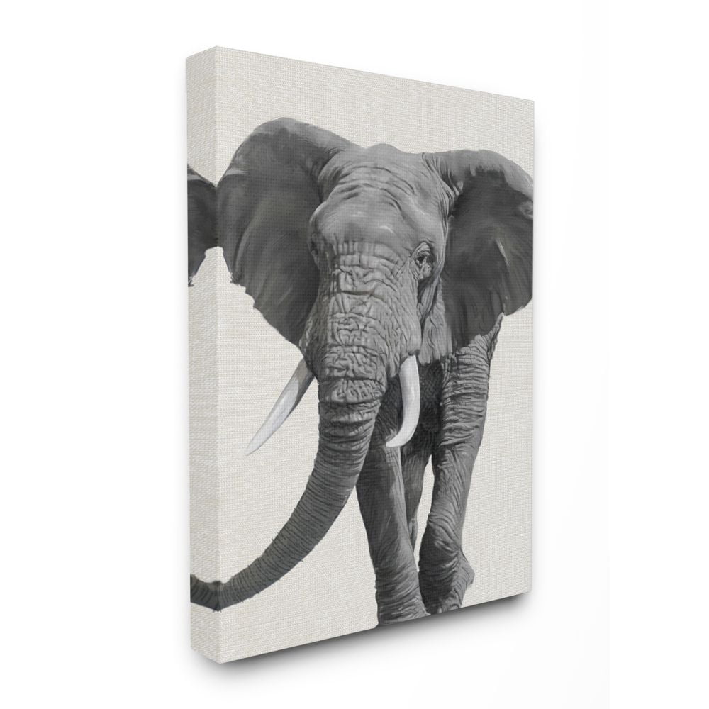 Stupell Industries Elephant Marching Animal Painting Canvas Wall Art by Ziwei Li, 24" x 30"