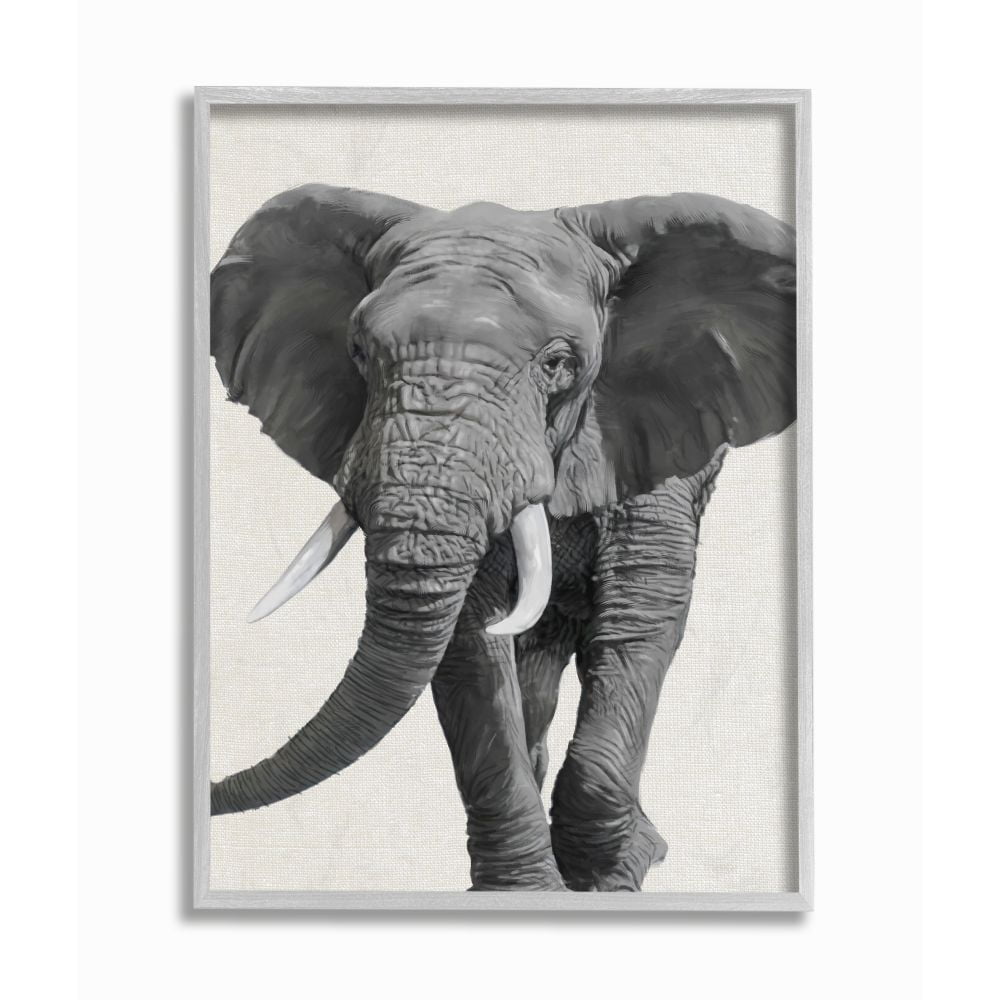 Stupell Industries Elephant Marching Animal Painting Framed Wall Art by Ziwei Li