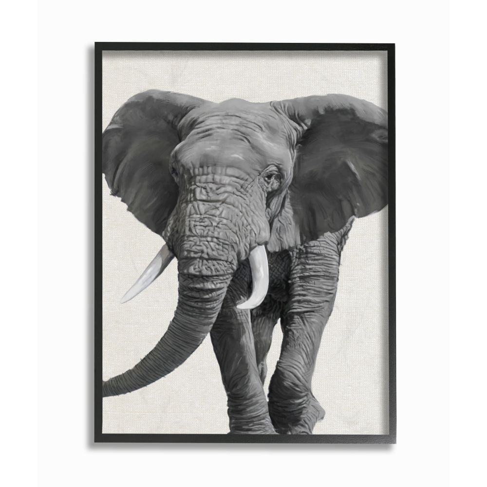 Stupell Industries Elephant Marching Animal Painting Framed Wall Art by Ziwei Li